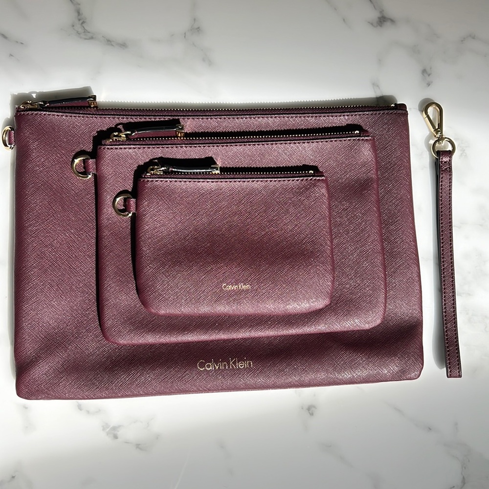 CALVIN KLEIN ipad clutch trio - Maroon / Burgundy